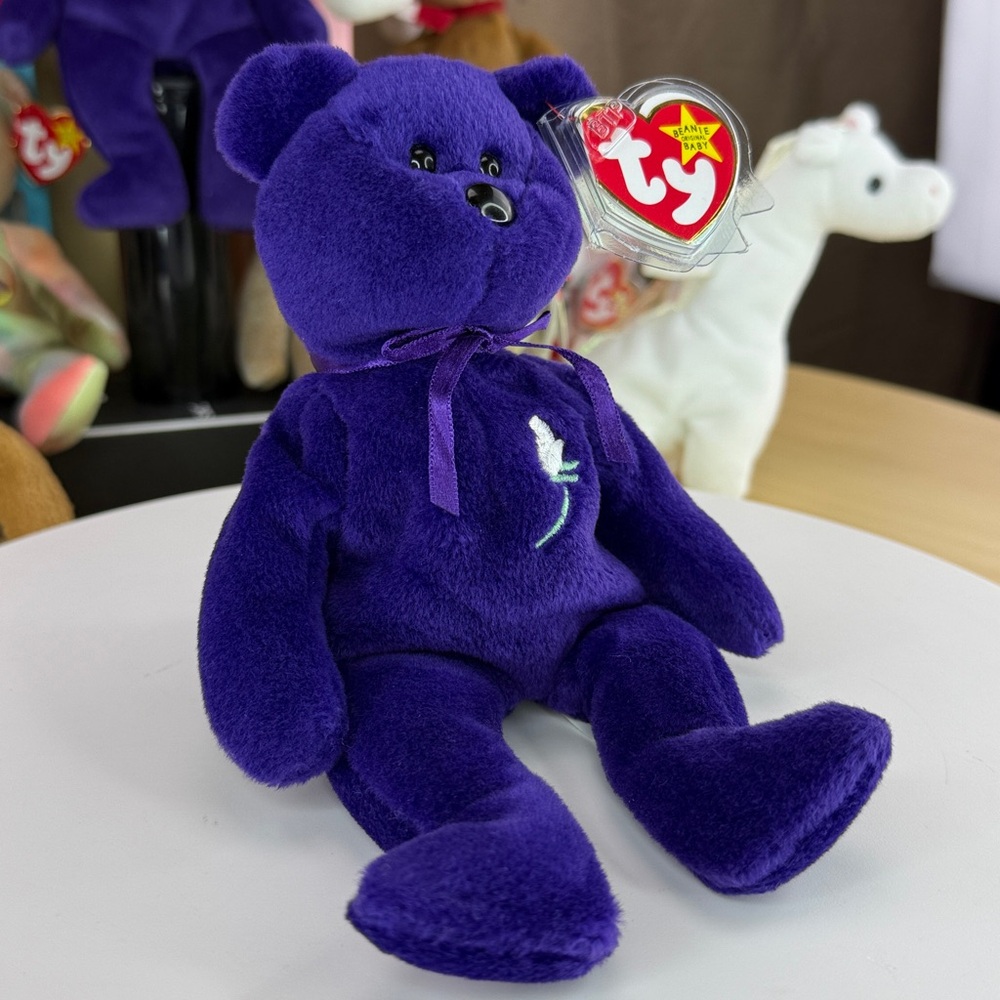 👑❤️RARE - PVC Pellets - 1st Edition Ty Beanie Baby Princess Bear - China - MWMT